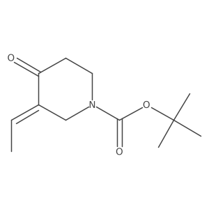 tert-Butyl (3Z)-3-ethylidene-4-oxopiperidine-1-carboxylate结构式
