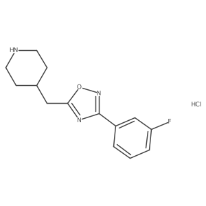 4-{[3-(3-Fluorophenyl)-1,2,4-oxadiazol-5-yl]methyl}piperidine hydrochloride Structure
