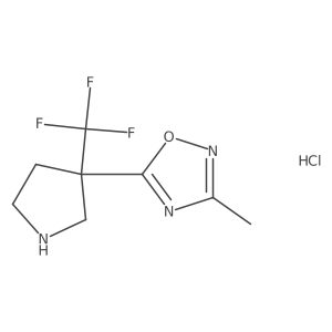 3-Methyl-5-[3-(trifluoromethyl)pyrrolidin-3-yl]-1,2,4-oxadiazole hydrochloride结构式