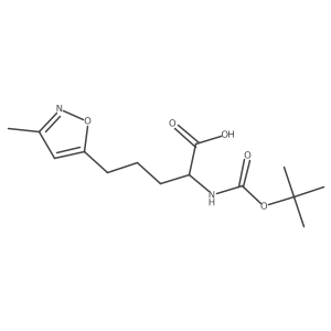 2-{[(Tert-butoxy)carbonyl]amino}-5-(3-methyl-1,2-oxazol-5-yl)pentanoic acid结构式