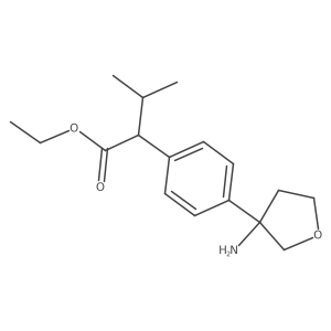 Ethyl 2-(4-(3-aminotetrahydrofuran-3-yl)phenyl)-3-methylbutanoate结构式