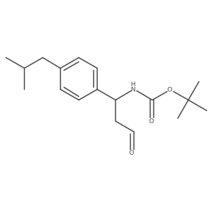 tert-butyl N-[(1S)-1-[4-(2-methylpropyl)phenyl]-3-oxopropyl]carbamate结构式