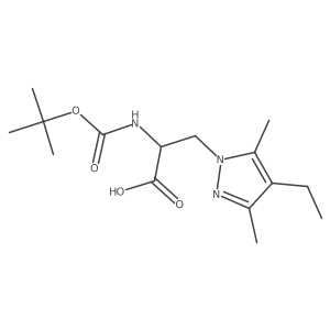 2-{[(tert-butoxy)carbonyl]amino}-3-(4-ethyl-3,5-dimethyl-1H-pyrazol-1-yl)propanoic acid Structure