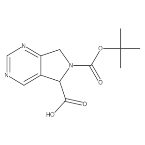 6-(tert-Butoxycarbonyl)-6,7-dihydro-5H-pyrrolo[3,4-d]pyrimidine-5-carboxylic acid结构式