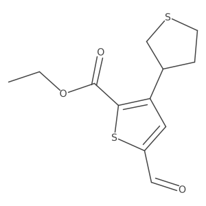 Ethyl 5-formyl-3-(thiolan-3-yl)thiophene-2-carboxylate Structure