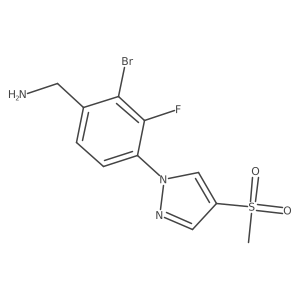 [2-bromo-3-fluoro-4-(4-methanesulfonyl-1H-pyrazol-1-yl)phenyl]methanamine Structure