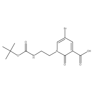 5-Bromo-1-(2-((tert-butoxycarbonyl)amino)ethyl)-2-oxo-1,2-dihydropyridine-3-carboxylic acid结构式