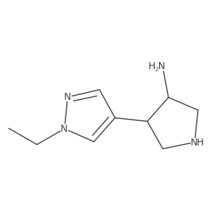 4-(1-ethyl-1H-pyrazol-4-yl)pyrrolidin-3-amine结构式