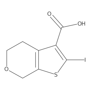 2-iodo-4H,5H,7H-thieno[2,3-c]pyran-3-carboxylic acid结构式