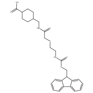 4-[(2-{[2-({[(9H-fluoren-9-yl)methoxy]carbonyl}amino)ethyl]sulfanyl}acetamido)methyl]cyclohexane-1-carboxylic acid结构式