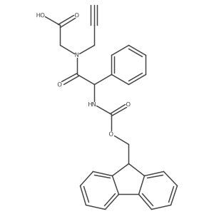2-[(2S)-2-({[(9H-fluoren-9-yl)methoxy]carbonyl}amino)-2-phenyl-N-(prop-2-yn-1-yl)acetamido]acetic acid结构式