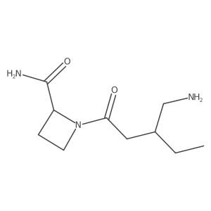 1-[3-(Aminomethyl)pentanoyl]azetidine-2-carboxamide结构式