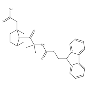2-{7-[2-({[(9H-fluoren-9-yl)methoxy]carbonyl}amino)-2-methylpropanoyl]-7-azabicyclo[2.2.1]heptan-1-yl}acetic acid结构式