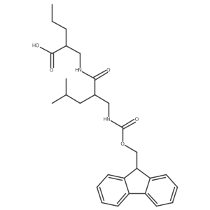 2-({2-[({[(9H-fluoren-9-yl)methoxy]carbonyl}amino)methyl]-4-methylpentanamido}methyl)pentanoic acid Structure