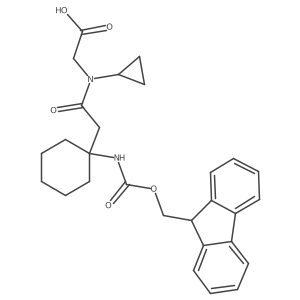 2-{N-cyclopropyl-2-[1-({[(9H-fluoren-9-yl)methoxy]carbonyl}amino)cyclohexyl]acetamido}acetic acid结构式