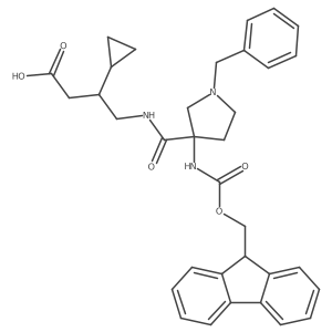 4-{[1-benzyl-3-({[(9H-fluoren-9-yl)methoxy]carbonyl}amino)pyrrolidin-3-yl]formamido}-3-cyclopropylbutanoic acid结构式