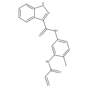 N-[4-fluoro-3-(prop-2-enamido)phenyl]-1H-indazole-3-carboxamide结构式