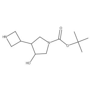 rac-tert-butyl (3R,4S)-3-(azetidin-3-yl)-4-hydroxypyrrolidine-1-carboxylate结构式