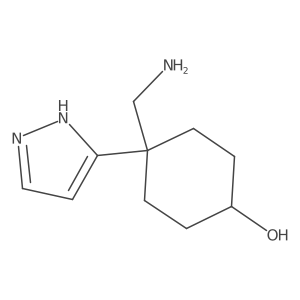 4-(aminomethyl)-4-(1H-pyrazol-3-yl)cyclohexan-1-ol结构式
