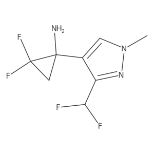 1-[3-(difluoromethyl)-1-methyl-1H-pyrazol-4-yl]-2,2-difluorocyclopropan-1-amine结构式