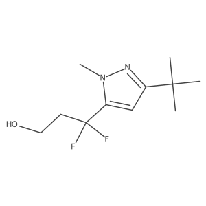 3-(3-tert-butyl-1-methyl-1H-pyrazol-5-yl)-3,3-difluoropropan-1-ol结构式