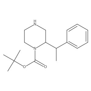 Tert-butyl 2-(1-phenylethyl)piperazine-1-carboxylate结构式
