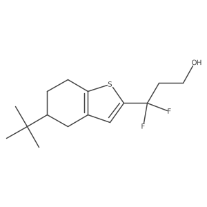 3-(5-Tert-butyl-4,5,6,7-tetrahydro-1-benzothiophen-2-yl)-3,3-difluoropropan-1-ol结构式