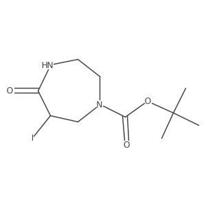 Tert-butyl 6-iodo-5-oxo-1,4-diazepane-1-carboxylate结构式