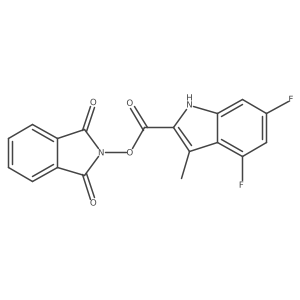 1,3-dioxo-2,3-dihydro-1H-isoindol-2-yl 4,6-difluoro-3-methyl-1H-indole-2-carboxylate结构式