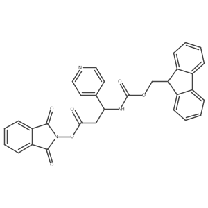 1,3-dioxo-2,3-dihydro-1H-isoindol-2-yl 3-({[(9H-fluoren-9-yl)methoxy]carbonyl}amino)-3-(pyridin-4-yl)propanoate Structure