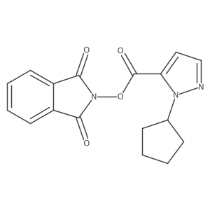 1,3-dioxo-2,3-dihydro-1H-isoindol-2-yl 1-cyclopentyl-1H-pyrazole-5-carboxylate结构式