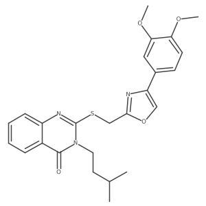 2-({[4-(3,4-Dimethoxyphenyl)-1,3-oxazol-2-yl]methyl}sulfanyl)-3-(3-methylbutyl)-3,4-dihydroquinazolin-4-one结构式