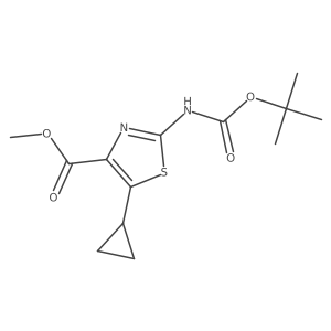 Methyl 2-{[(tert-butoxy)carbonyl]amino}-5-cyclopropyl-1,3-thiazole-4-carboxylate结构式