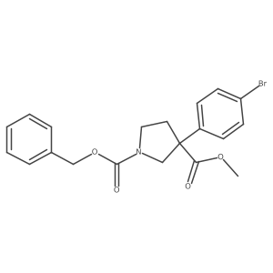 1-Benzyl 3-methyl 3-(4-bromophenyl)pyrrolidine-1,3-dicarboxylate结构式