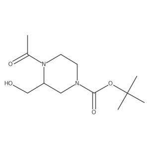 Tert-butyl 4-acetyl-3-(hydroxymethyl)piperazine-1-carboxylate结构式