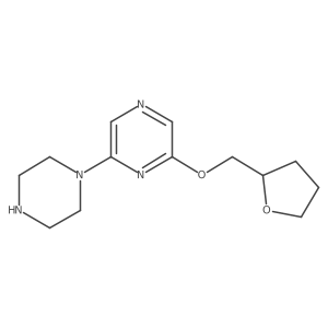 2-[(Oxolan-2-yl)methoxy]-6-(piperazin-1-yl)pyrazine结构式