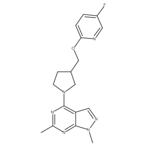 2-[(1-{1,6-dimethyl-1H-pyrazolo[3,4-d]pyrimidin-4-yl}pyrrolidin-3-yl)methoxy]-5-fluoropyridine结构式