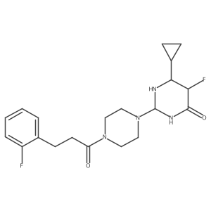 6-Cyclopropyl-5-fluoro-2-[4-[3-(2-fluorophenyl)propanoyl]piperazin-1-yl]-1,3-diazinan-4-one Structure