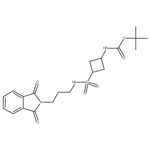 Tert-butyl N-[3-[3-(1,3-dioxoisoindol-2-yl)propylsulfamoyl]cyclobutyl]carbamate结构式