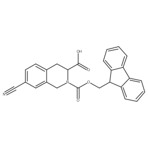 7-cyano-2-{[(9H-fluoren-9-yl)methoxy]carbonyl}-1,2,3,4-tetrahydroisoquinoline-3-carboxylic acid结构式