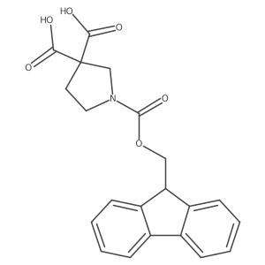 1-{[(9H-fluoren-9-yl)methoxy]carbonyl}pyrrolidine-3,3-dicarboxylic acid结构式