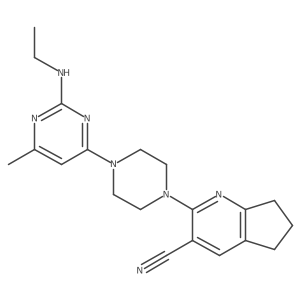 2-{4-[2-(ethylamino)-6-methylpyrimidin-4-yl]piperazin-1-yl}-5H,6H,7H-cyclopenta[b]pyridine-3-carbonitrile结构式