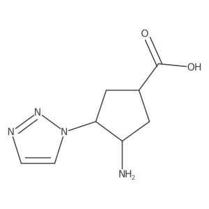 rac-(3R,4S)-3-amino-4-(1H-1,2,3-triazol-1-yl)cyclopentane-1-carboxylic acid结构式