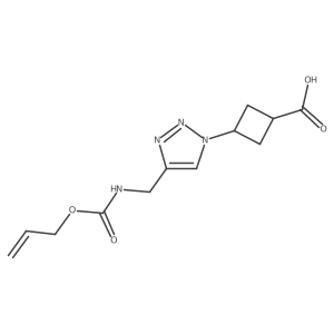 (1r,3r)-3-[4-({[(prop-2-en-1-yloxy)carbonyl]amino}methyl)-1H-1,2,3-triazol-1-yl]cyclobutane-1-carboxylic acid Structure