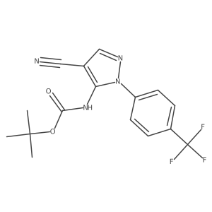 tert-butyl N-{4-cyano-1-[4-(trifluoromethyl)phenyl]-1H-pyrazol-5-yl}carbamate结构式