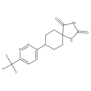 8-[6-(Trifluoromethyl)pyridazin-3-yl]-1,3,8-triazaspiro[4.5]decane-2,4-dione结构式
