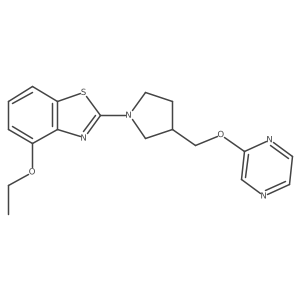 4-Ethoxy-2-{3-[(pyrazin-2-yloxy)methyl]pyrrolidin-1-yl}-1,3-benzothiazole结构式