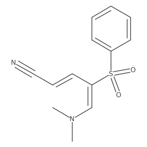 (2E,4Z)-4-(benzenesulfonyl)-5-(dimethylamino)penta-2,4-dienenitrile结构式