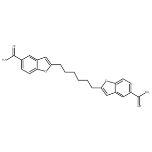 2,2'-(1,6-Hexanediyl)bis[5-benzofurancarboximidamide]结构式