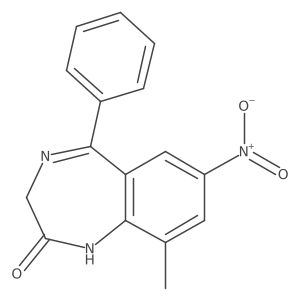 9-Methyl-7-nitro-5-phenyl-1,3-dihydro-1,4-benzodiazepin-2-one Structure